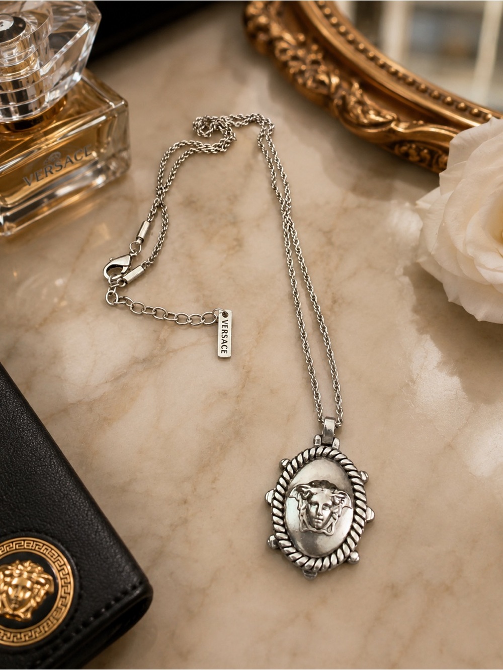 New Silver-Tone Medallion Necklace